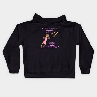 Throw your hands up - mid complexion, pink dress Kids Hoodie